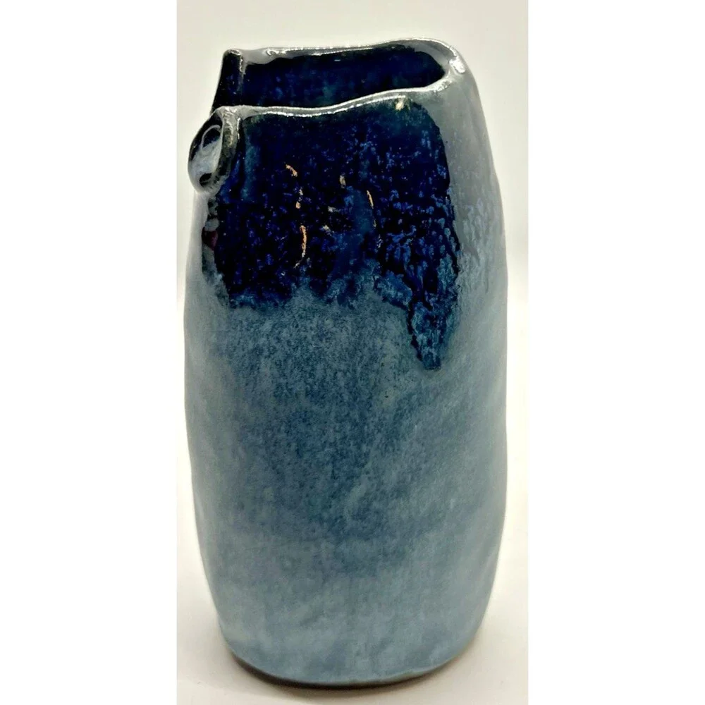 Vintage American Studio Pottery Vase  Clay mcm pottery handmade dark colors